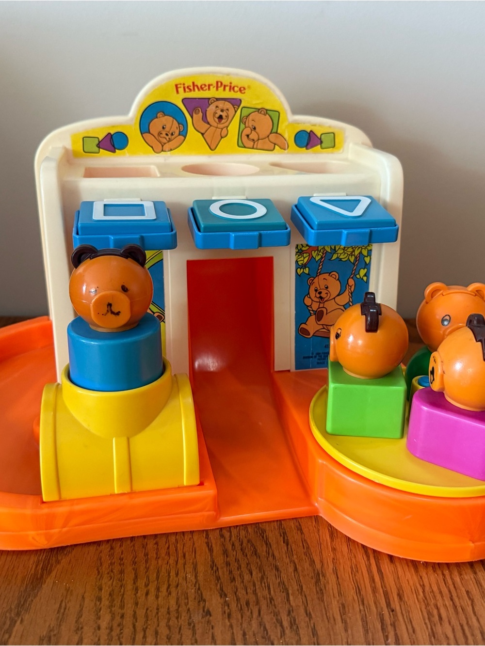 Vintage Fisher-Price bear Shape Sorter Play Set Toy Colourful 1984 Stack - Picture 4 of 5